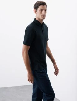 Pure Supima® Cotton Textured Polo Shirt -Marksandspencer Sale Store pure supima cotton textured polo shirt 16