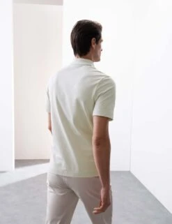 Pure Supima® Cotton Textured Polo Shirt -Marksandspencer Sale Store pure supima cotton textured polo shirt 8