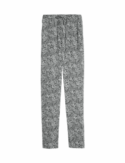 Pure Twill Printed High Waisted Tapered Trousers -Marksandspencer Sale Store pure twill printed high waisted tapered trousers 1