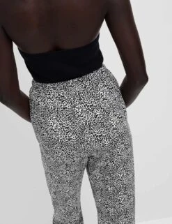 Pure Twill Printed High Waisted Tapered Trousers -Marksandspencer Sale Store pure twill printed high waisted tapered trousers 13