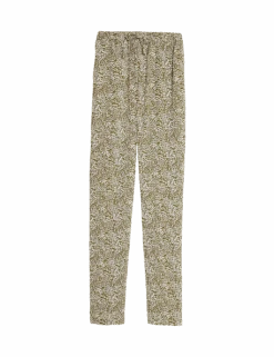 Pure Twill Printed High Waisted Tapered Trousers -Marksandspencer Sale Store pure twill printed high waisted tapered trousers