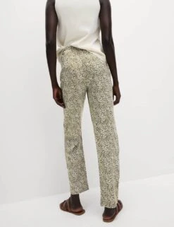 Pure Twill Printed High Waisted Tapered Trousers -Marksandspencer Sale Store pure twill printed high waisted tapered trousers 7