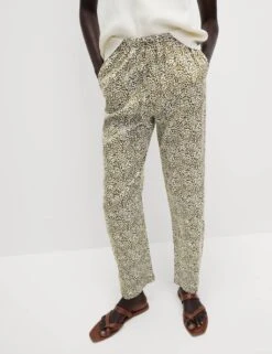 Pure Twill Printed High Waisted Tapered Trousers -Marksandspencer Sale Store pure twill printed high waisted tapered trousers 9