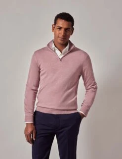 Pure Wool Half Zip Jumper -Marksandspencer Sale Store pure wool half zip jumper 5
