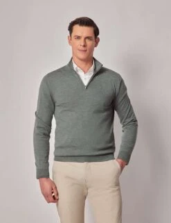 Pure Wool Half Zip Jumper -Marksandspencer Sale Store pure wool half zip jumper 7