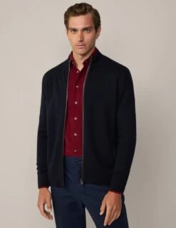 Hackett Pure Wool High Neck Zip Up Jumper -Marksandspencer Sale Store pure wool high neck zip up jumper 14