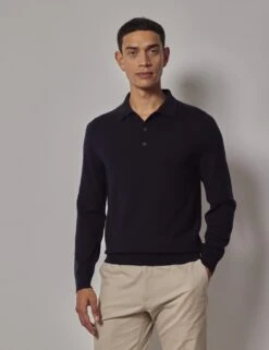Pure Wool Long Sleeve Polo Shirt -Marksandspencer Sale Store pure wool long sleeve polo shirt 9