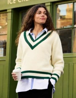 Pure Wool V-Neck Jumper -Marksandspencer Sale Store pure wool v neck jumper 4