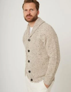 Waffle Shawl Cardigan 31 Waffle Shawl Cardigan -Marksandspencer Sale Store pure wool waffle knit shawl collar cardigan 5