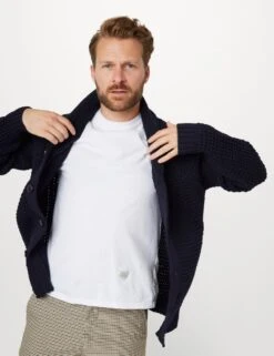 Waffle Shawl Cardigan 33 Waffle Shawl Cardigan -Marksandspencer Sale Store pure wool waffle knit shawl collar cardigan 7