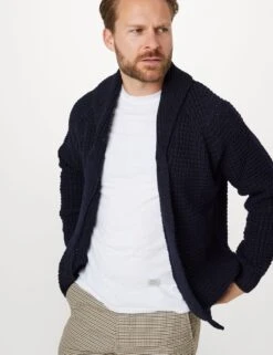 Waffle Shawl Cardigan 34 Waffle Shawl Cardigan -Marksandspencer Sale Store pure wool waffle knit shawl collar cardigan 8