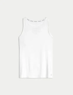 Racerback Laser Cut Fitted Vest Top -Marksandspencer Sale Store racer back fitted vest top 4