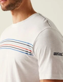 Regatta Ravia Pure Cotton Chest Stripe T-Shirt -Marksandspencer Sale Store ravia pure cotton chest stripe t shirt 14