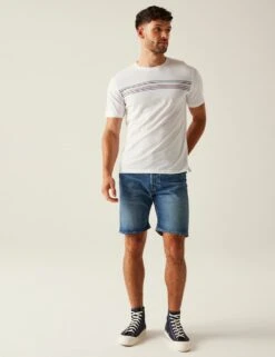 Regatta Ravia Pure Cotton Chest Stripe T-Shirt -Marksandspencer Sale Store ravia pure cotton chest stripe t shirt 16