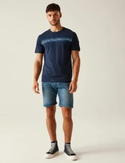 Regatta Ravia Pure Cotton Chest Stripe T-Shirt -Marksandspencer Sale Store ravia pure cotton chest stripe t shirt 8