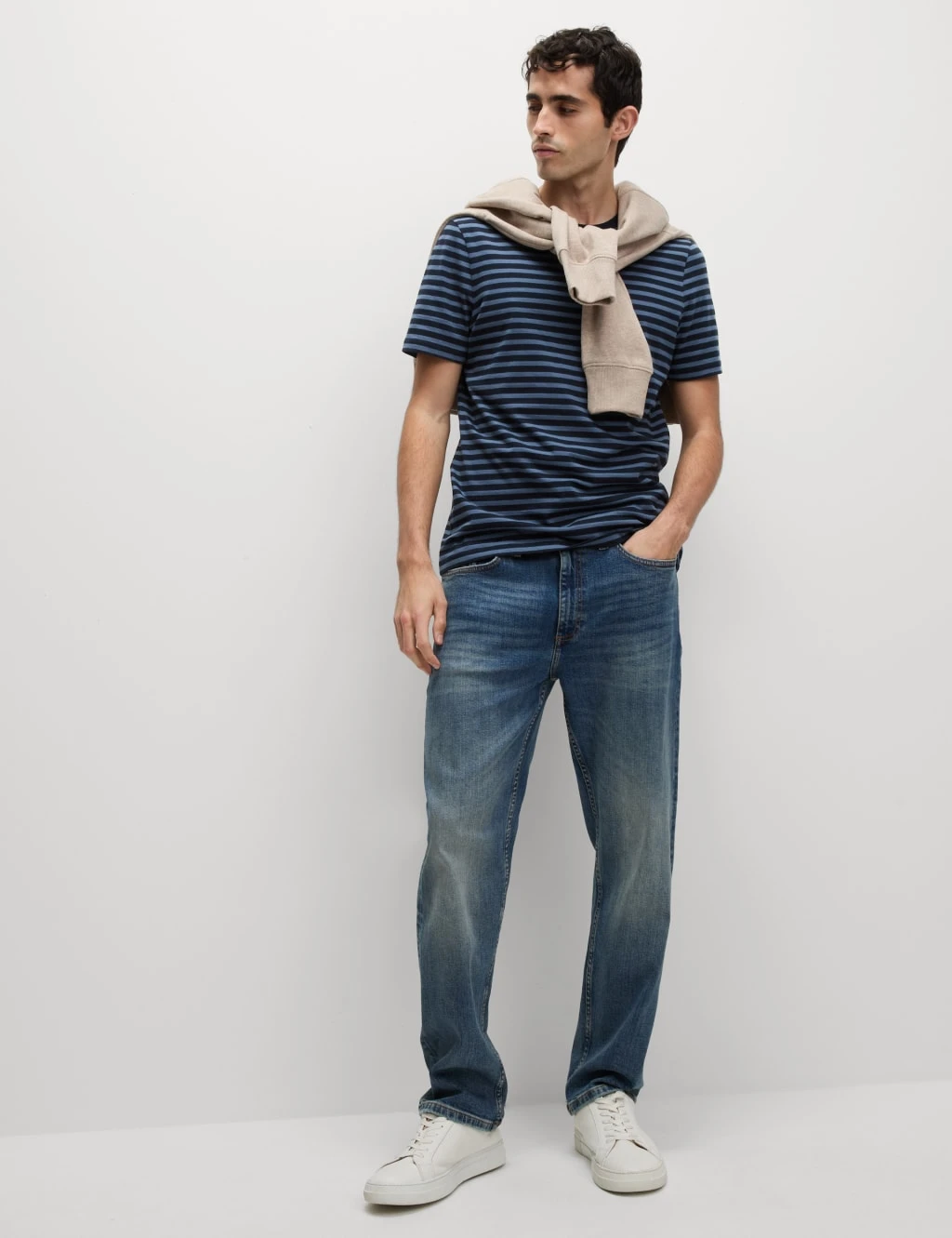 Regular Fit Crew Neck Striped T-Shirt 13 Regular Fit Crew Neck Striped T-Shirt - Image 13