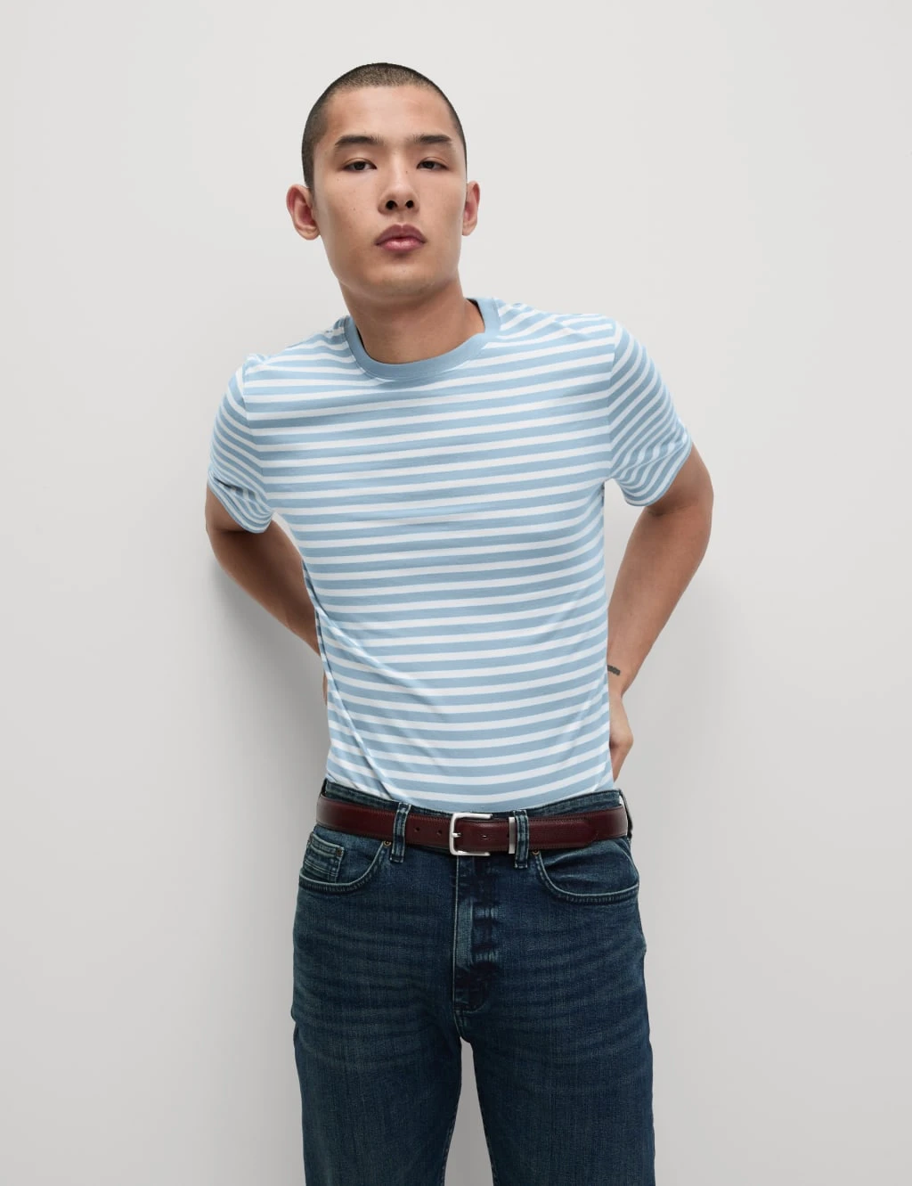 Regular Fit Crew Neck Striped T-Shirt 6 Regular Fit Crew Neck Striped T-Shirt - Image 6