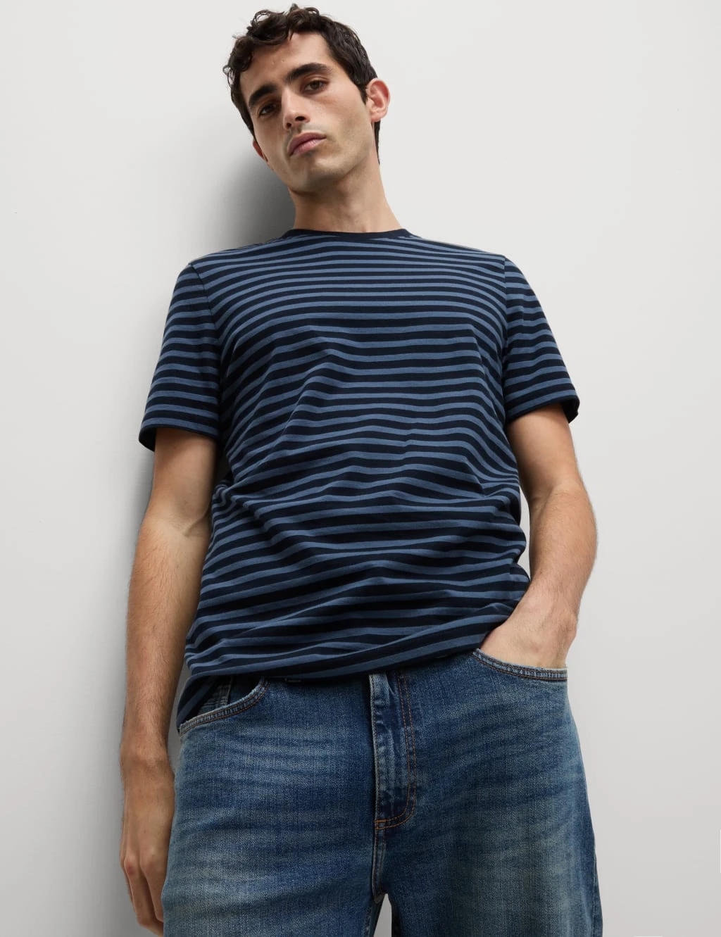 Regular Fit Crew Neck Striped T-Shirt 11 Regular Fit Crew Neck Striped T-Shirt - Image 11