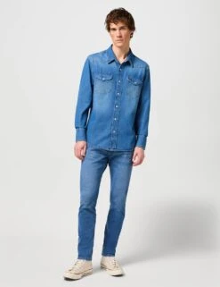 Wrangler Regular Fit Denim Shirt -Marksandspencer Sale Store regular fit denim shirt 5
