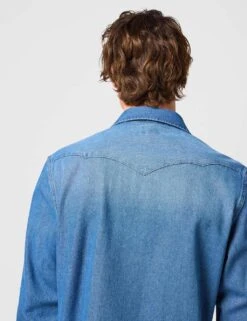 Wrangler Regular Fit Denim Shirt -Marksandspencer Sale Store regular fit denim shirt 6