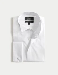 Regular Fit Cotton Blend Dress Shirt 32 Regular Fit Cotton Blend Dress Shirt -Marksandspencer Sale Store regular fit easy iron cotton blend shirt 12
