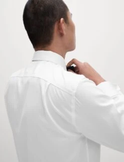 Regular Fit Cotton Dress Shirt With Bow Tie -Marksandspencer Sale Store regular fit easy iron pure cotton dress shirt with bow tie 1