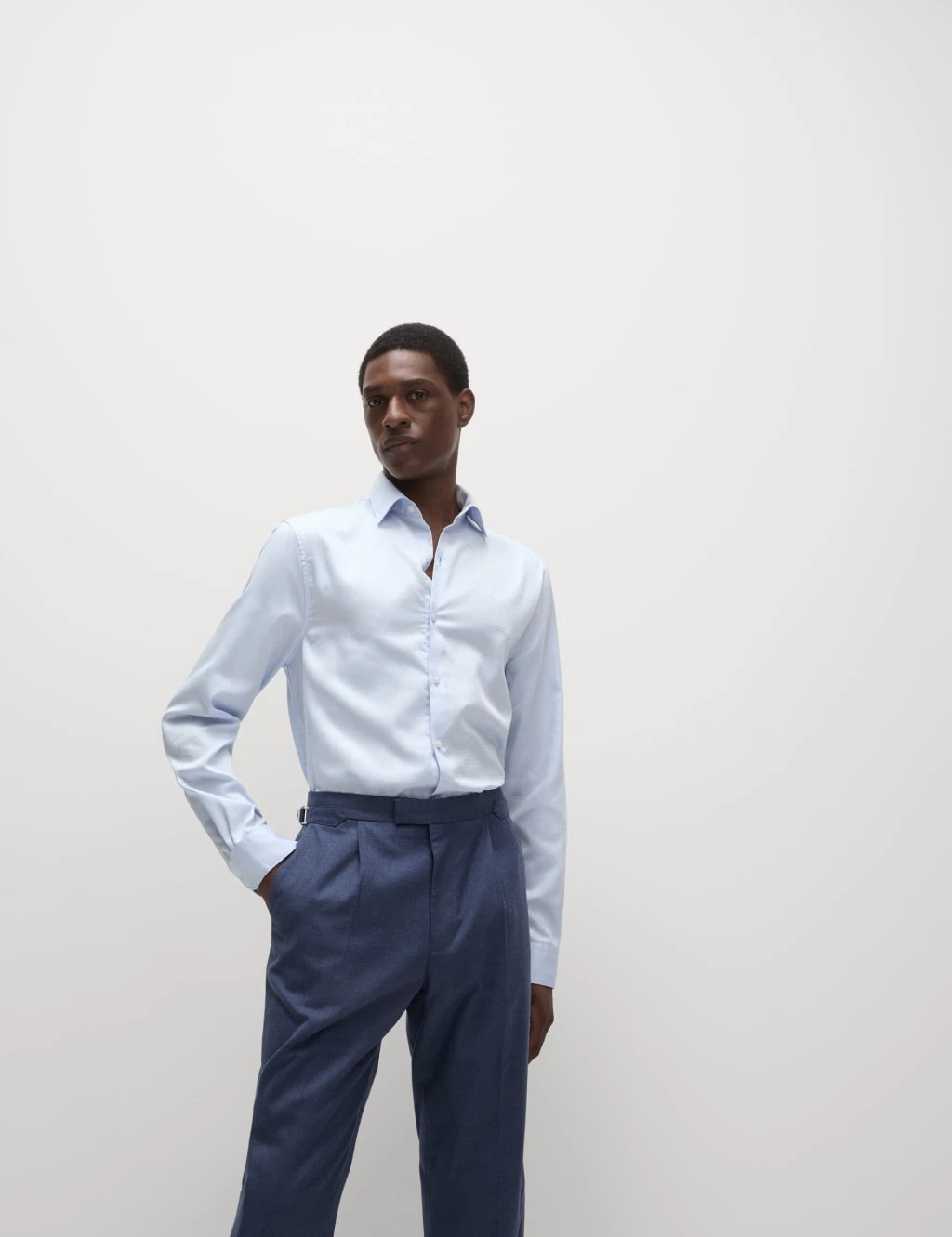 Regular Fit Pure Cotton Dobby Spot Shirt 19 Regular Fit Pure Cotton Dobby Spot Shirt - Image 19