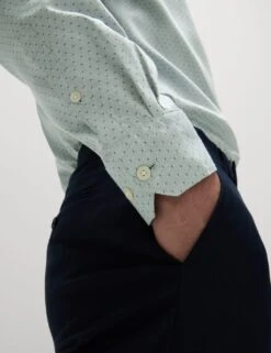 Regular Fit Pure Cotton Dobby Spot Shirt 32 Regular Fit Pure Cotton Dobby Spot Shirt -Marksandspencer Sale Store regular fit easy iron pure cotton shirt 5