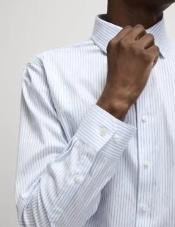 Regular Fit Luxury Cotton Striped Shirt -Marksandspencer Sale Store regular fit easy iron pure cotton striped shirt 2