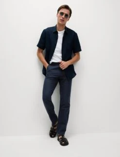 Regular Fit Cotton Linen Blend Chinos -Marksandspencer Sale Store regular fit linen blend chinos 1