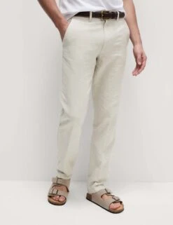 Regular Fit Cotton Linen Blend Chinos -Marksandspencer Sale Store regular fit linen blend chinos 10