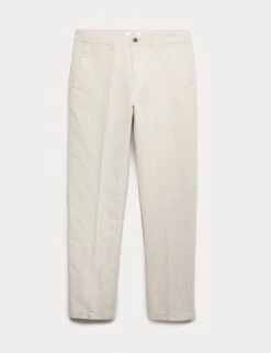 Regular Fit Cotton Linen Blend Chinos -Marksandspencer Sale Store regular fit linen blend chinos 9