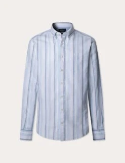 Hackett Regular Fit Linen Blend Striped Shirt -Marksandspencer Sale Store regular fit linen blend striped shirt 2