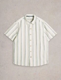 WHITE STUFF Regular Fit Linen Rich Striped Shirt -Marksandspencer Sale Store regular fit linen rich striped shirt 17