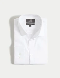 Regular Fit Easy Iron Pure Cotton Textured Shirt -Marksandspencer Sale Store regular fit non iron pure cotton dobby shirt 6