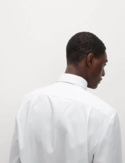 Regular Fit Luxury Cotton Double Cuff Dress Shirt -Marksandspencer Sale Store regular fit pure cotton dinner shirt 5