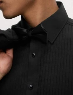 Regular Fit Luxury Cotton Double Cuff Dress Shirt -Marksandspencer Sale Store regular fit pure cotton dinner shirt 8