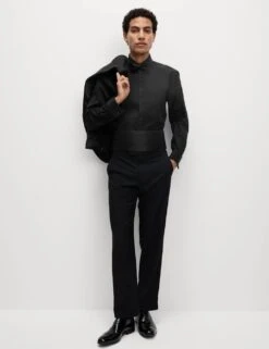 Regular Fit Luxury Cotton Double Cuff Dress Shirt -Marksandspencer Sale Store regular fit pure cotton dinner shirt 9