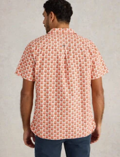 WHITE STUFF Regular Fit Pure Cotton Geometric Shirt -Marksandspencer Sale Store regular fit pure cotton geometric shirt 7