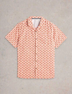 WHITE STUFF Regular Fit Pure Cotton Geometric Shirt -Marksandspencer Sale Store regular fit pure cotton geometric shirt 9