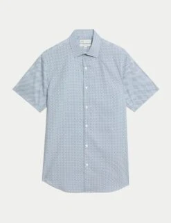 Regular Fit Pure Cotton Printed Shirt 24 Regular Fit Pure Cotton Printed Shirt -Marksandspencer Sale Store regular fit pure cotton printed shirt 10