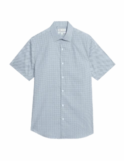 Regular Fit Pure Cotton Printed Shirt 19 Regular Fit Pure Cotton Printed Shirt -Marksandspencer Sale Store regular fit pure cotton printed shirt