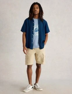 WHITE STUFF Regular Fit Pure Linen Short Sleeve Shirt -Marksandspencer Sale Store regular fit pure linen short sleeve shirt 9