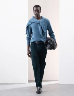 Regular Fit Textured Dobby Pleat Front Chinos -Marksandspencer Sale Store regular fit single pleat textured chinos