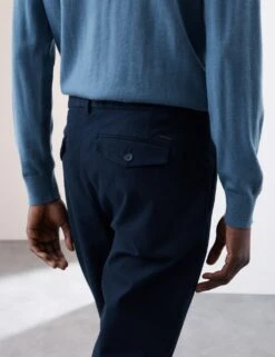 Regular Fit Textured Dobby Pleat Front Chinos -Marksandspencer Sale Store regular fit single pleat textured chinos 3