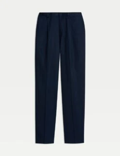 Regular Fit Lyocell Blend Single Pleat Trousers -Marksandspencer Sale Store regular fit single pleat trousers