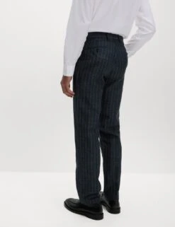 Regular Fit Wool Linen Blend Pinstripe Suit Trousers -Marksandspencer Sale Store regular fit wool rich pinstripe suit trousers 2