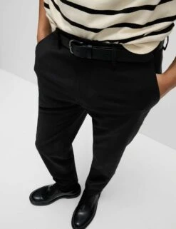 Slim Fit Wool Blend Trousers -Marksandspencer Sale Store regular wool rich single pleated trousers 1