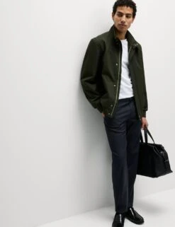 Slim Fit Wool Blend Trousers -Marksandspencer Sale Store regular wool rich single pleated trousers 8