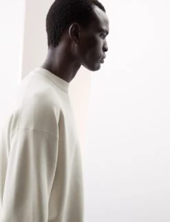 Relaxed Milano Knit Crew Neck Jumper -Marksandspencer Sale Store relaxed crew neck jumper 1